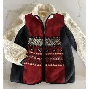 UpCountry Du Monde Womens Nordic Jacket Medium Southwestern Red Black Sherpa